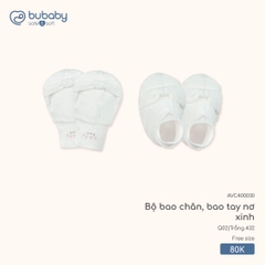 Bu Baby Bộ bao chân, bao tay nơ xinh Trắng 432 (Free size)