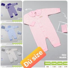 Body Ualarogo sơ sinh Bamboo có cổ (0-3M, 3-6M), (Họa tiết Xanh Navy, Xanh)