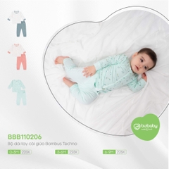 BBB110206 Bộ dài tay cài giữa Bu Baby - Bambus (0-3M, 3-6M, 6-9M)