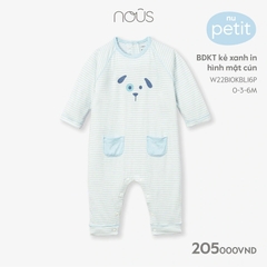 BDKT Nous kẻ xanh in hình mặt cún 0M, 3M, 6M