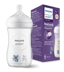 Bình sữa PP MPTN mới 260ml họa tiết gấu Koala 1M+ Avent