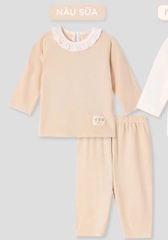 Lullaby Bộ bé gái dài tay NH452N - Nâu sữa - 12,18,24M,3Y,4YM