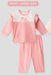 Lullaby Bộ bé gái dài tay NH497N - Hồng nhạt - 12,18,24M,3Y,4YM
