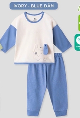 Lullaby Bộ bé trai dài tay NH496N - Ivory-Blue đậm - 12,18,24M,3Y,4YM