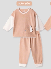 Lullaby Bộ bé trai dài tay NH496N - Nâu sữa - 12,18,24M,3Y,4YM