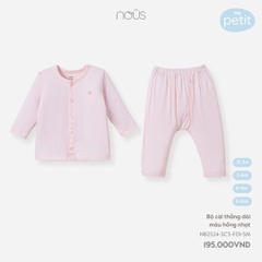 Nous - Bộ cài thẳng dài màu hồng nhạt  (0M-9M)