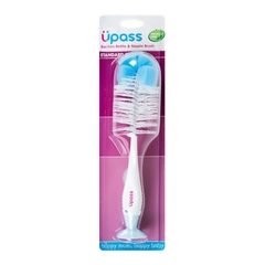 Bộ cọ rửa bình sữa, núm ti không BPA Upass màu xanh