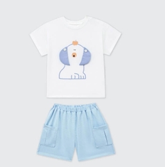 Bộ cộc tay La Pomme Bé nhỏ đồng hành - 3,4,5Y Trắng