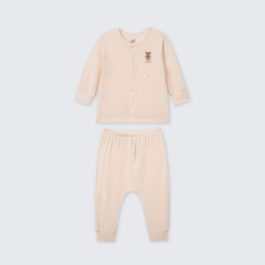 Bộ dài tay cúc giữa La Pomme Người bạn êm mềm - Newborn,0,3M Hồng