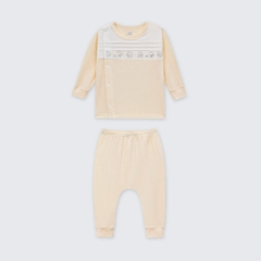 Bộ dài tay cúc lệch La Pomme cừu bông năng động - Newborn,0,3 Be