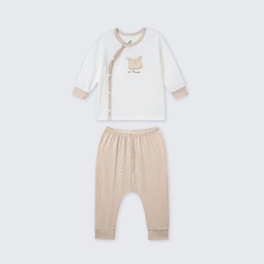 Bộ dài tay cúc lệch La Pomme Gấu con ngộ nghĩnh - Newborn,0,3M Be