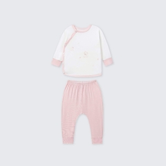 Bộ dài tay cúc lệch La Pomme họa tiết nhí cách điệu - Newborn,0,3M Be