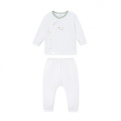 Bộ dài tay cúc lệch La Pomme Nông trại vui nhộn - Newborn,0,3M Xanh