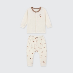 Bộ dài tay cúc thẳng La Pomme Nông trại vui nhộn - Newborn,0,3M Be