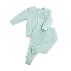 Bộ Dài Tay La Pomme Cúc Giữa Puppy  Xanh bạc hà (Newborn, 0M, 3M)