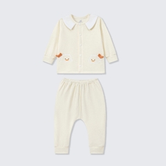 Bộ dài tay La Pomme cúc thẳng Bé yêu bồng bềnh - Newborn,0,3 Be Vàng
