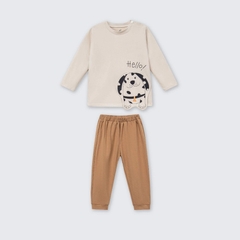 Bộ dài tay La Pomme Hello Puppy - 12,18M Be