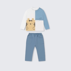 Bộ dài tay La Pomme những người bạn của rừng - 6,9,12,18M,3Y,4Y,5Y Xanh