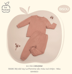 Bộ dài tay La Pomme sắc màu vui nhộn Nâu (6M, 9M, 12M, 18M)