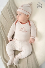 Bộ dài tay La Pomme viền màu - Newborn Đỏ