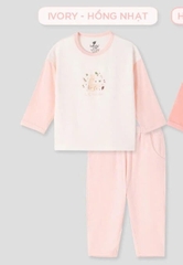 Lullaby Bộ dày tay NH455N - Ivory-Hồng nhạt - 9,12,18,24M,3Y,4Y