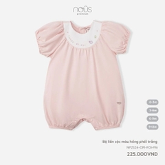 Nous - Bộ liền cộc màu hồng phối trắng  (0M-9M)