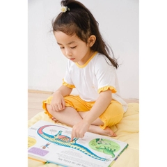 Bộ quần áo Nous kids cộc trắng vàng (2Y, 3Y, 4Y, 5Y)