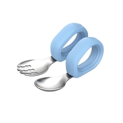 Bộ thìa dĩa inox tay cầm tròn Hallysen