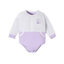 Body chip dài tay La Pomme Bonjour - Newborn, 0,3M Tím