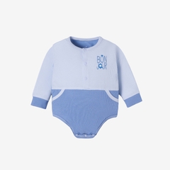Body chip dài tay La Pomme Bonjour - Newborn, 0,3M Xanh