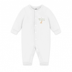 Body dài tay La Pomme dễ thương - Newborn,0,3M Trắng