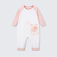 Body dài tay La Pomme gấu nhỏ phiêu lưu ký - 3,6,9M Hồng