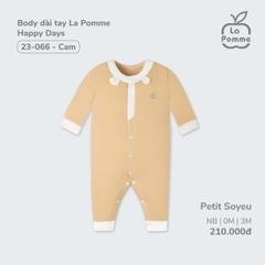 Body dài tay La Pomme Happy Days - Newborn, 0,3M Be (Cam)