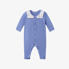 Body dài tay La Pomme  hoạ tiết đáng yêu Xanh biển (Newborn, 0M, 3M)