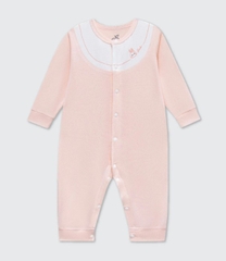 Body dài tay La Pomme phối cổ ngọt ngào - Newborn,0,3M Hồng