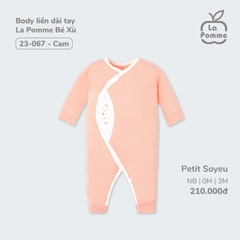 Body liền dài tay La Pomme Bé Xù - Newborn, 0,3M Hồng