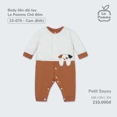 Body liền dài tay La Pomme Chó đốm - Newborn 0,3M Cam (đất)