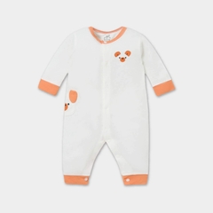Body liền dài tay La Pomme tai gấu Cam (Newbor-3M)