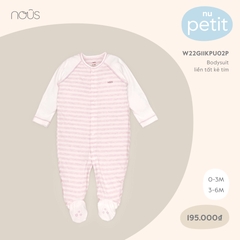 Bodysuit Nous liền tất kẻ tím, chất liệu Nu Petit