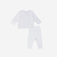 Bu Baby BBB110700.0NBI90 | Bộ dài tay cài lệch Bambus | (Newborn,1-3M)  Kem in họa tiết kỷ vật