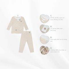 Bu Baby - BSR1103ST.03YG33 | Bộ dài tay cổ trụ Siro Stripy