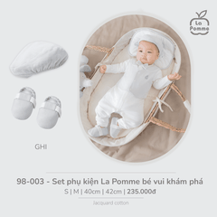 Set phụ kiện La Pomme bé vui khám phá - S,M Ghi