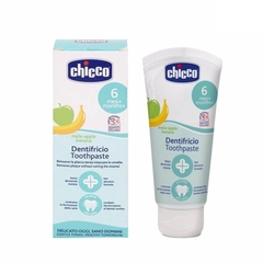 Kem đánh răng Chicco 50ml (Hương Chuối - táo 6M+, hương Dâu 12M+)