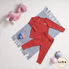 Bộ quần áo Cookie dài tay cài vai Raglan