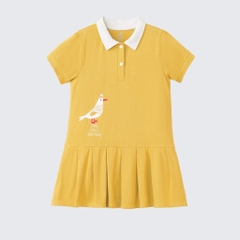 Đầm bộ cộc tay La Pomme Polo thủy thủ hải âu Vàng (9M, 12M)