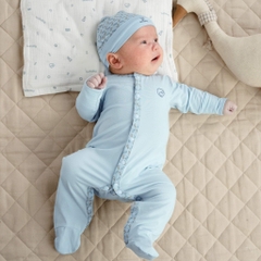 Bu Baby - BBB2102NS.0NBA01 | Body dài tay cài giữa Bambus Iconic 1 Blue Newborn, 0-3M