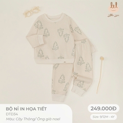 Bộ Nỉ In Họa Tiết Cây Thông (3Y,18-24M,12-18M,9-12M)