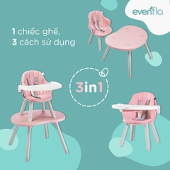 Ghế ăn dặm Evenflo Peanut Switchup 3 trong 1 Misty Rose Hồng