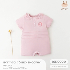 Little Love Body Đùi Cổ Bèo Smoothy Hồng In Thỏ (9-12M,6-9M,3-6M)