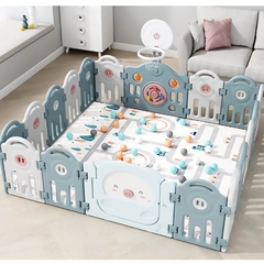 Quây HOLLA PIG 1m8*1m85 có thảm, bóng (Màu xanh, màu Hồng)